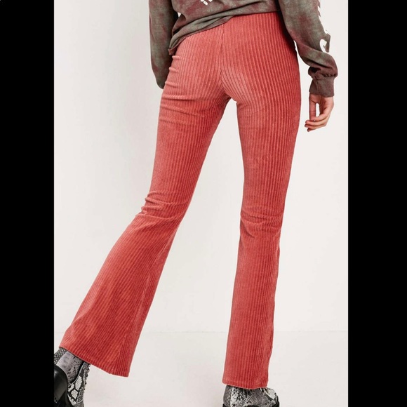 ribbed kick flare trousers